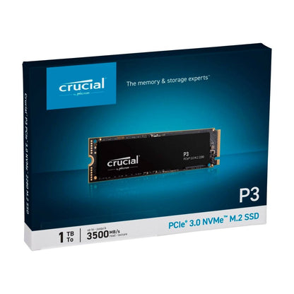 Crucial P3 Plus 1TB SSD Solid State Drive M.2 Internal PCIe 3.0 NVMe 3500 MB/s 3D NAND TLC CT1000P3PSD8 - SaveMyServer.com