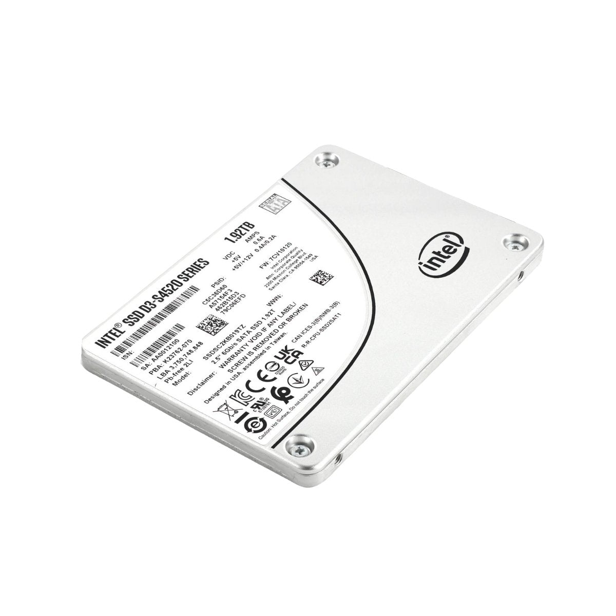 Intel D3 - S4520 1.92TB SSD Solid State Drive 2.5" Internal SATA 6Gb/s 3D NAND TLC SSDSC2KG019TZ01 - SaveMyServer.com