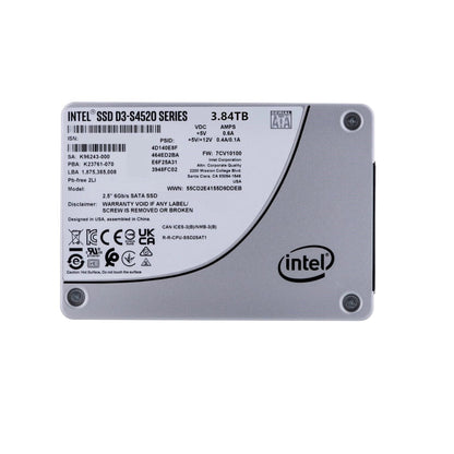 Intel D3 - S4520 3.84TB SSD Solid State Drive 2.5" Internal SATA 6Gb/s 3D NAND TLC SSDSC2KB038TZ01 - SaveMyServer.com