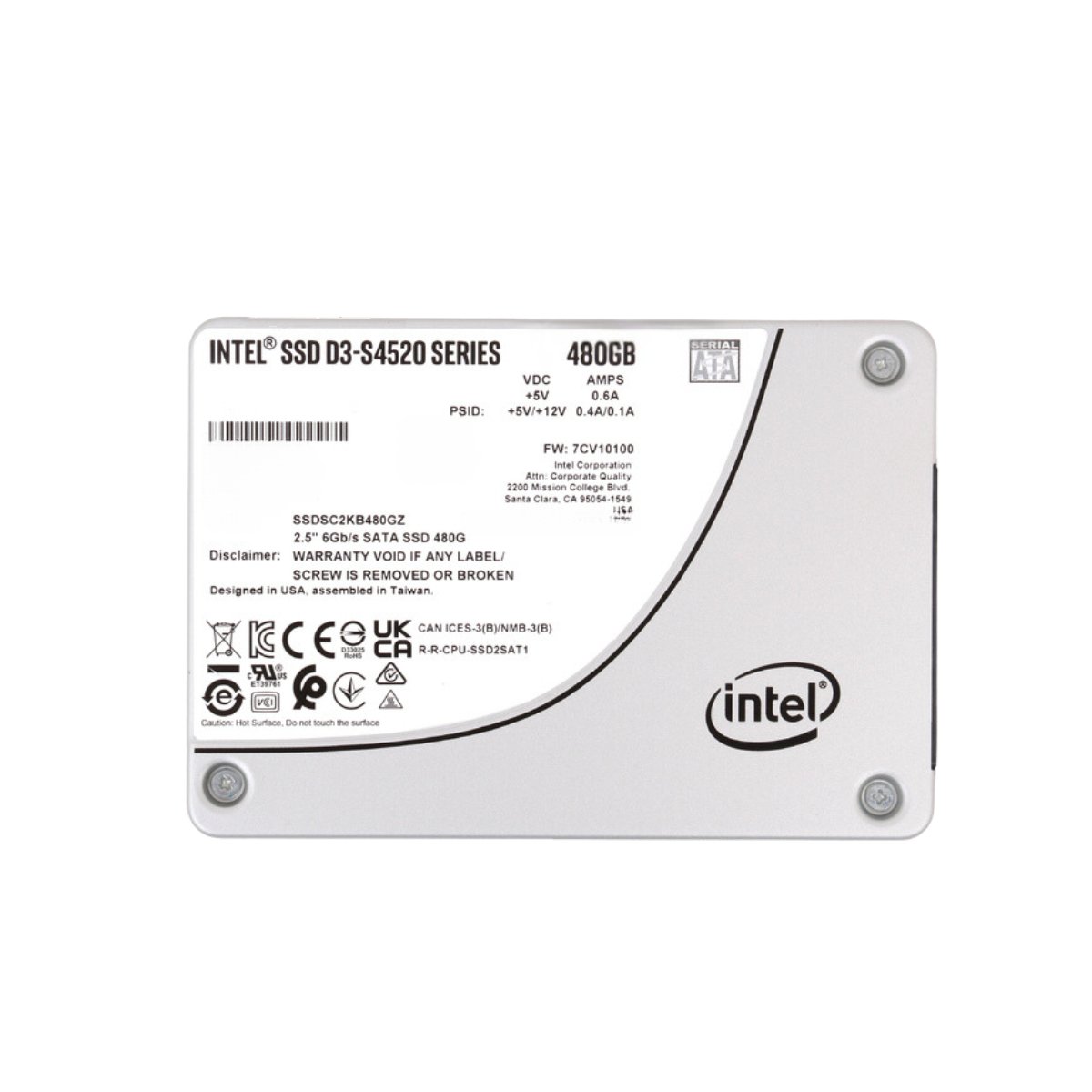 Intel D3 - S4520 480GB SSD Solid State Drive 2.5" Internal SATA 6Gb/s 3D NAND TLC SSDSC2KB480GZR - SaveMyServer.com