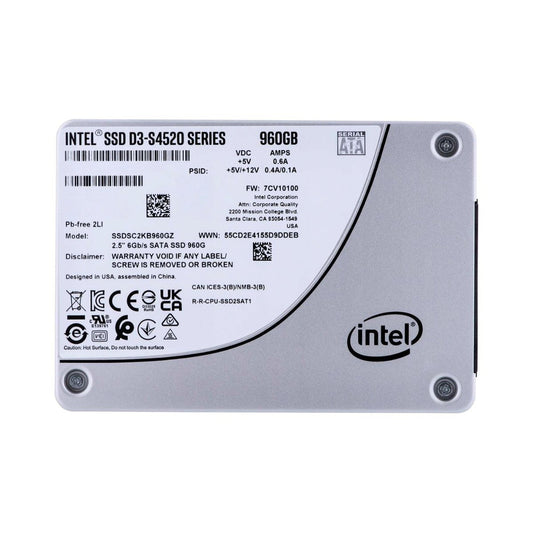 Intel D3 - S4520 960GB SSD Solid State Drive 2.5" Internal SATA 6Gb/s 3D NAND TLC SSDSC2KB960GZ01 - SaveMyServer.com