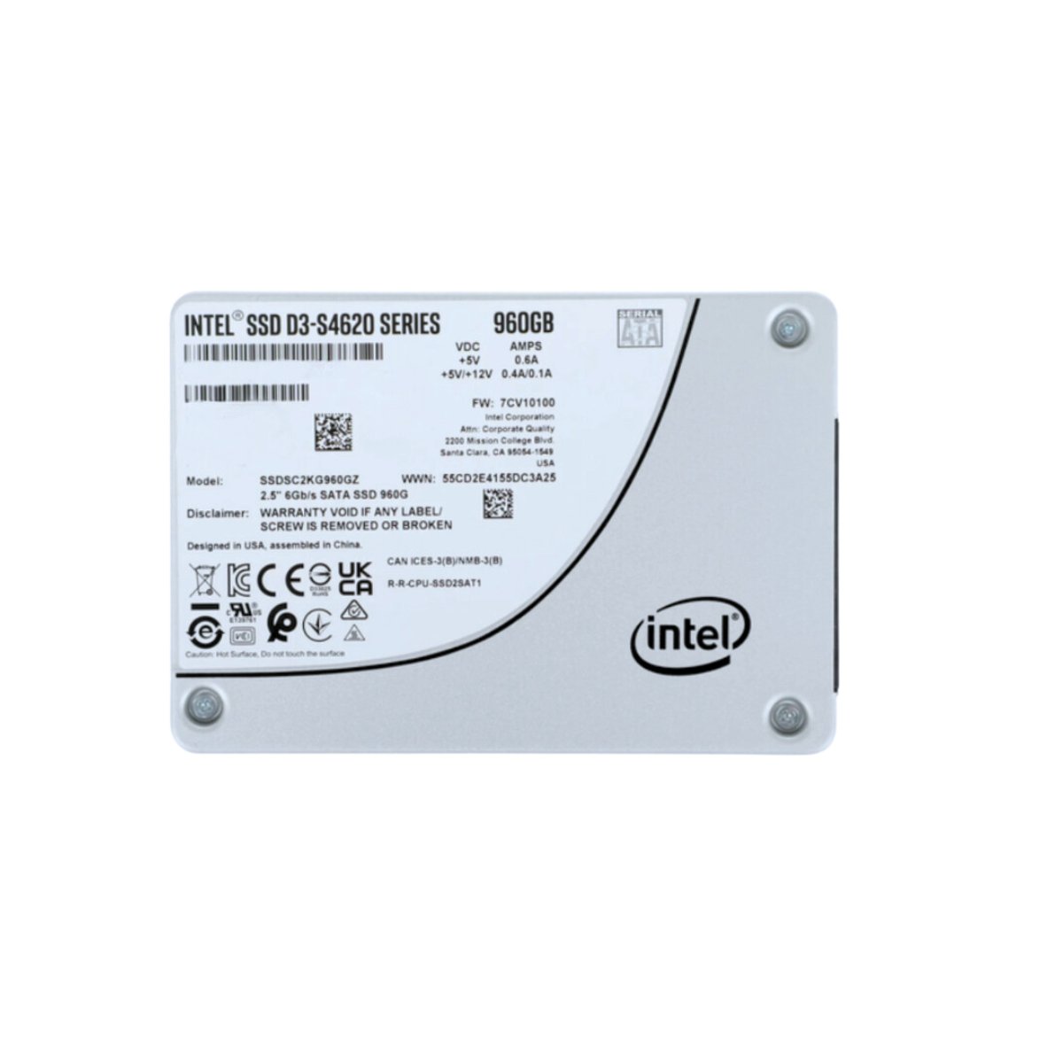 Intel D3 - S4620 960GB SSD Solid State Drive 2.5" Internal SATA 6Gb/s 3D NAND TLC SSDSC2KG960GZ01 - SaveMyServer.com