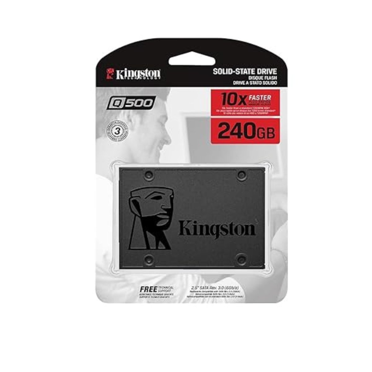 Kingston Q500 240GB SSD Solid State Drive 2.5" Internal SATA 6Gb/s 3D NAND TLC SQ500S37/240G - SaveMyServer.com