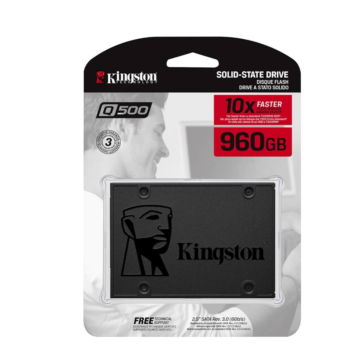 Kingston Q500 960GB SSD Solid State Drive 2.5" Internal SATA 6Gb/s 3D NAND TLC SQ500S37/960G - SaveMyServer.com