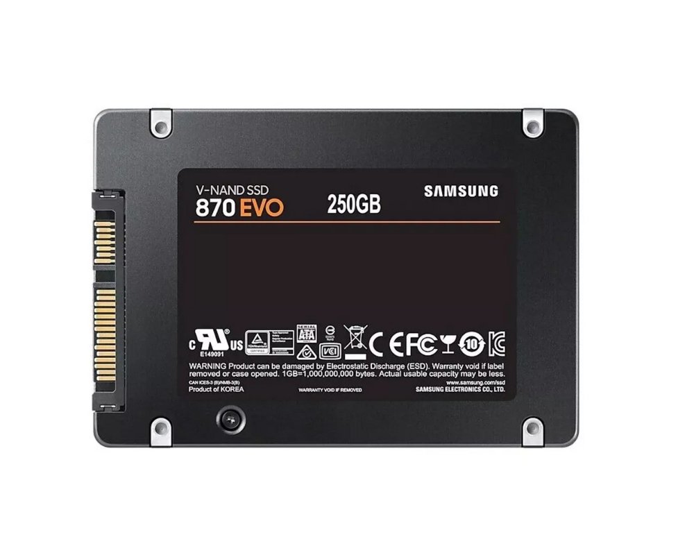 Samsung 870 EVO 250GB SSD Solid State Drive 2.5" Internal SATA 6Gb/s 560 MB/s 3D NAND TLC MZ - 77E250B - SaveMyServer.com