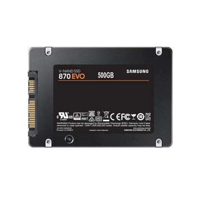 Samsung 870 EVO 500GB SSD Solid State Drive 2.5" Internal SATA 6Gb/s 560 MB/s 3D NAND TLC MZ - 77E500E - SaveMyServer.com